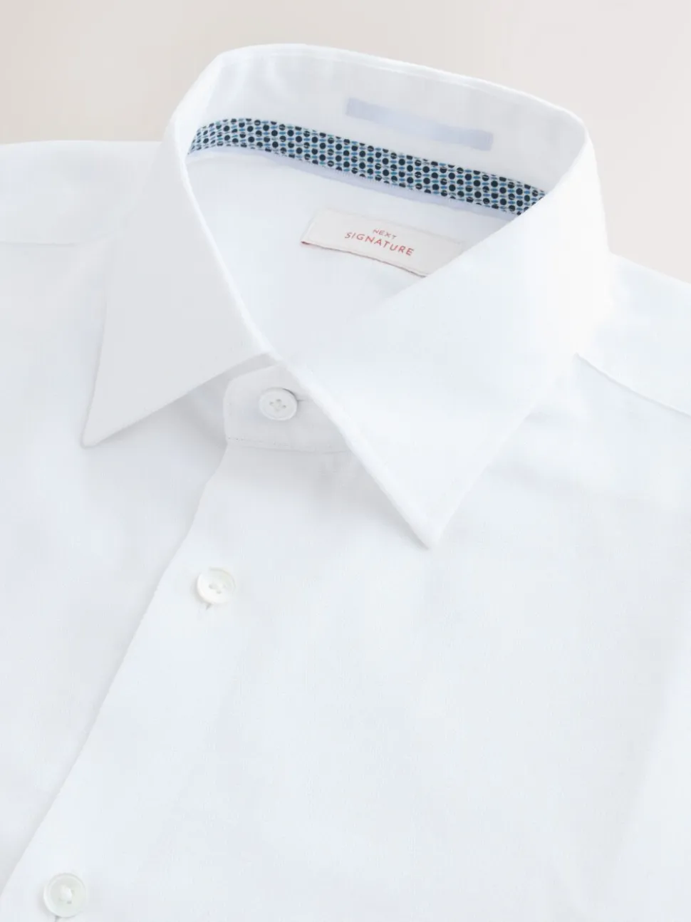 Wit met afwerking - Slim Fit - Signature Textured Long Sleeve Shirt