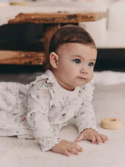 Wit met elfje - Long Sleeve Frill Top And Leggings Baby 2 Piece Set (0mths-2yrs)