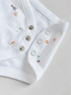 Wit met figuurprint - Baby Bodysuits met Lange mouwen van 100% katoen