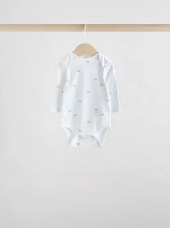 Wit met figuurprint - Baby Bodysuits met Lange mouwen van 100% katoen