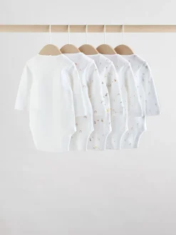 Wit met figuurprint - Baby Bodysuits met Lange mouwen van 100% katoen