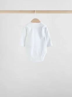 Wit met figuurprint - Baby Bodysuits met Lange mouwen van 100% katoen
