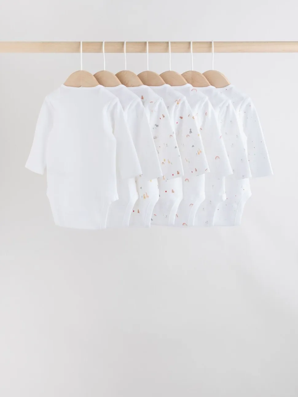 Wit met figuurprint - Baby Bodysuits met Lange mouwen van 100% katoen