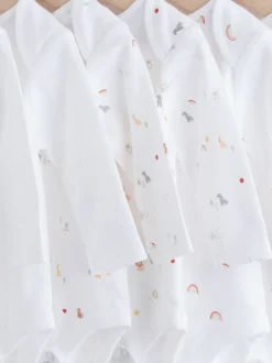 Wit met figuurprint - Baby Bodysuits met Lange mouwen van 100% katoen