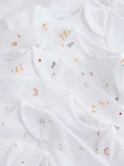 Wit met figuurprint - Baby Bodysuits met Lange mouwen van 100% katoen