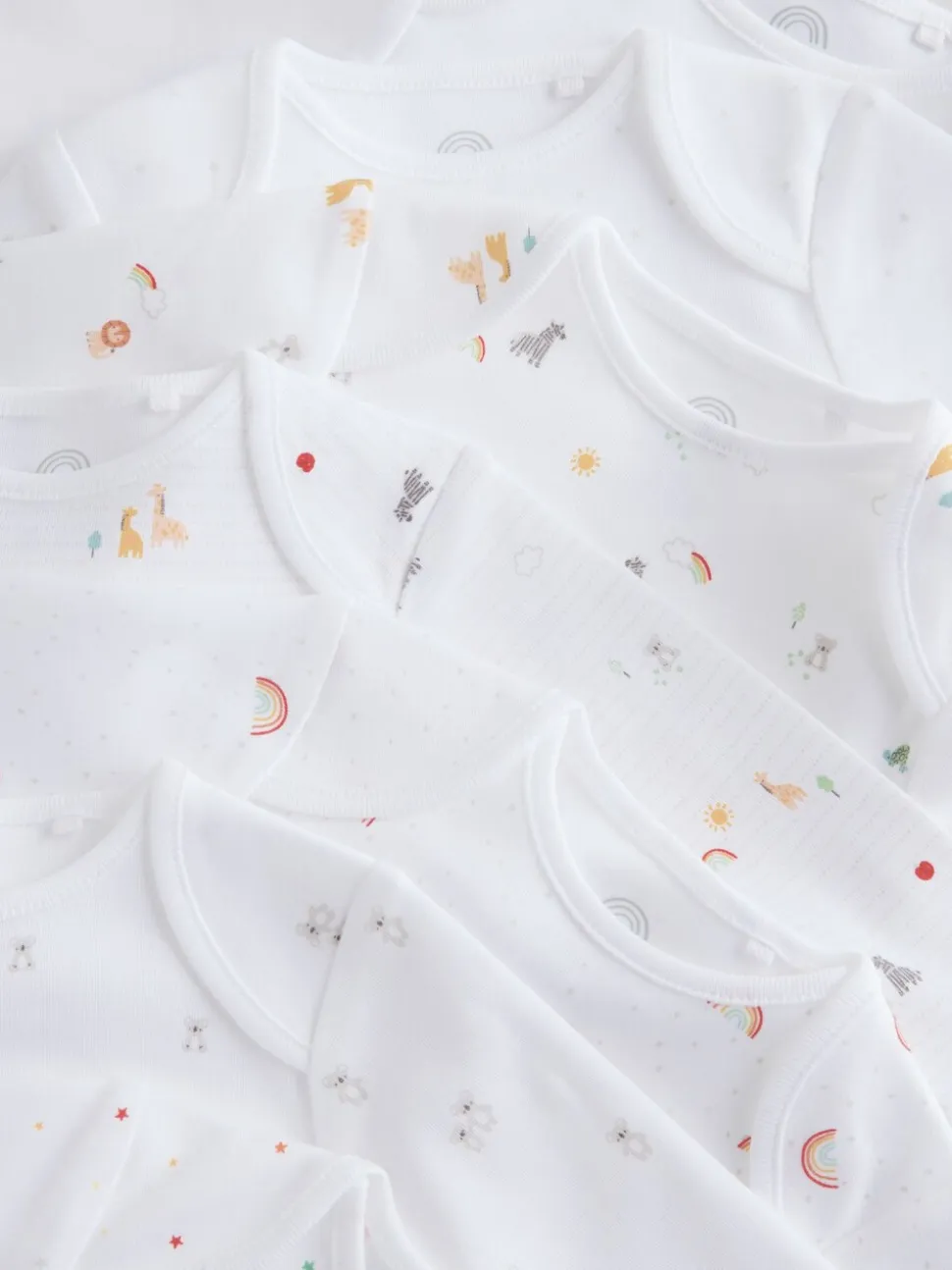 Wit met figuurprint - Baby Bodysuits met Lange mouwen van 100% katoen