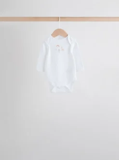 Wit met figuurprint - Baby Bodysuits met Lange mouwen van 100% katoen