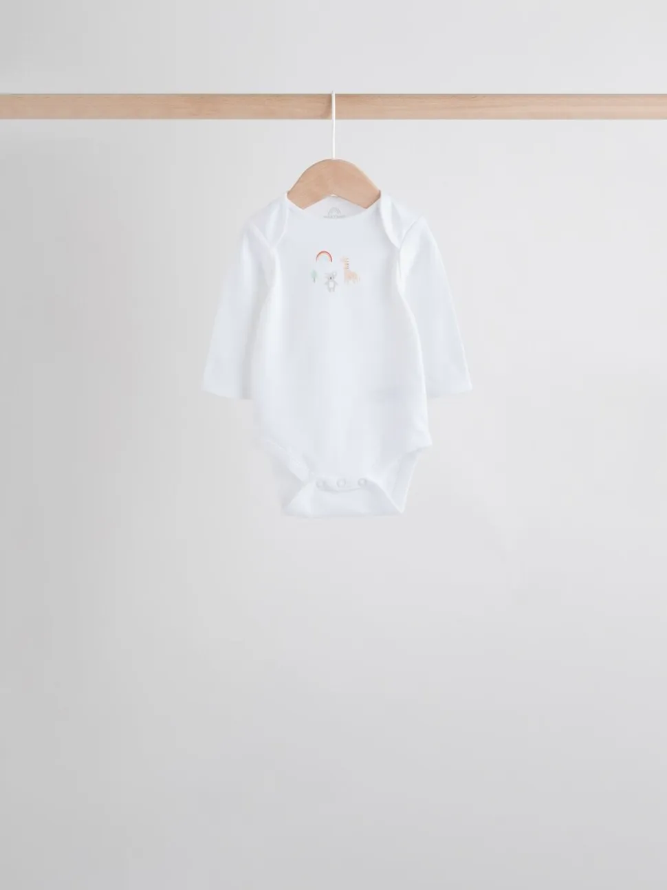 Wit met figuurprint - Baby Bodysuits met Lange mouwen van 100% katoen