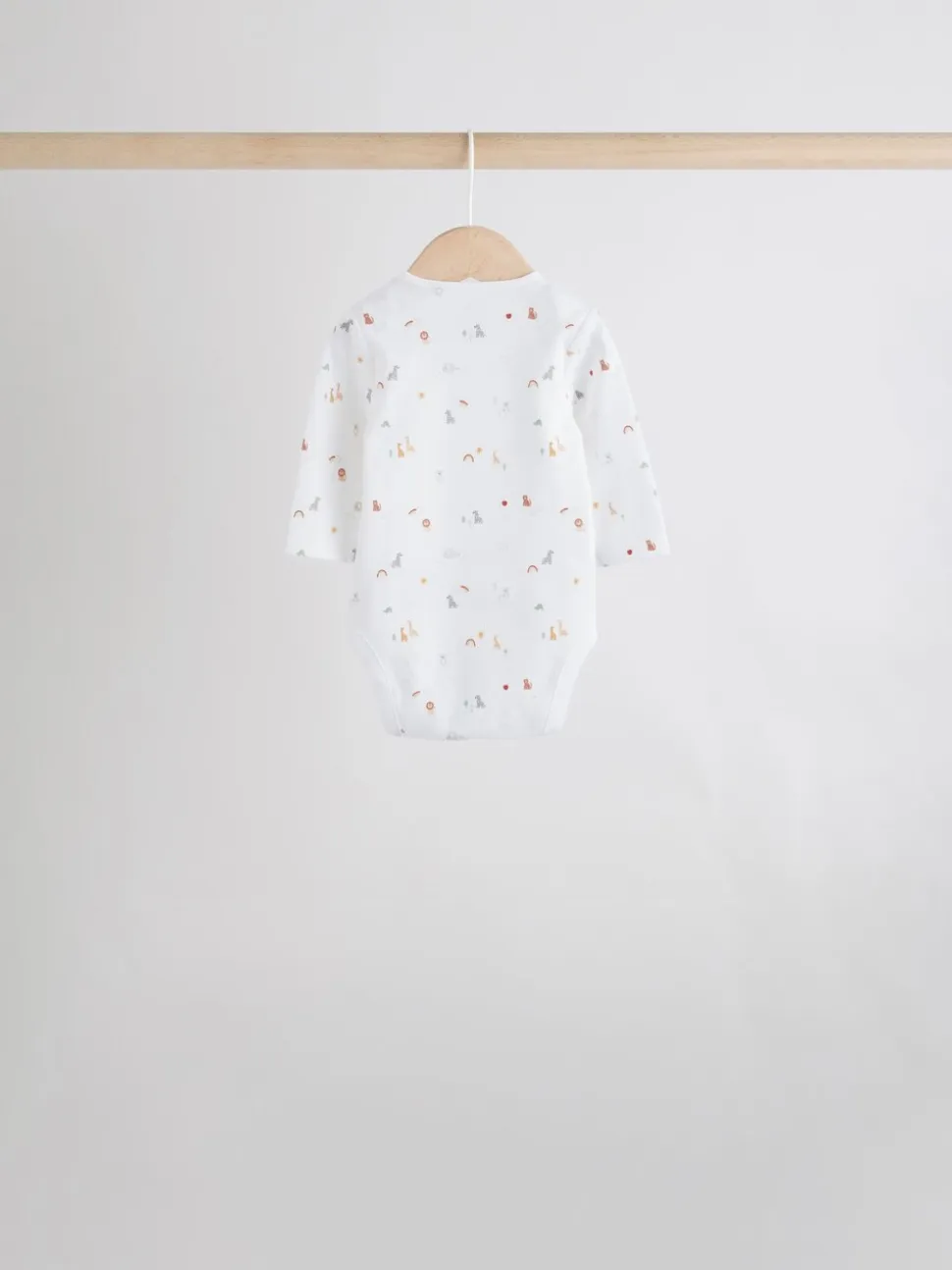 Wit met figuurprint - Baby Bodysuits met Lange mouwen van 100% katoen