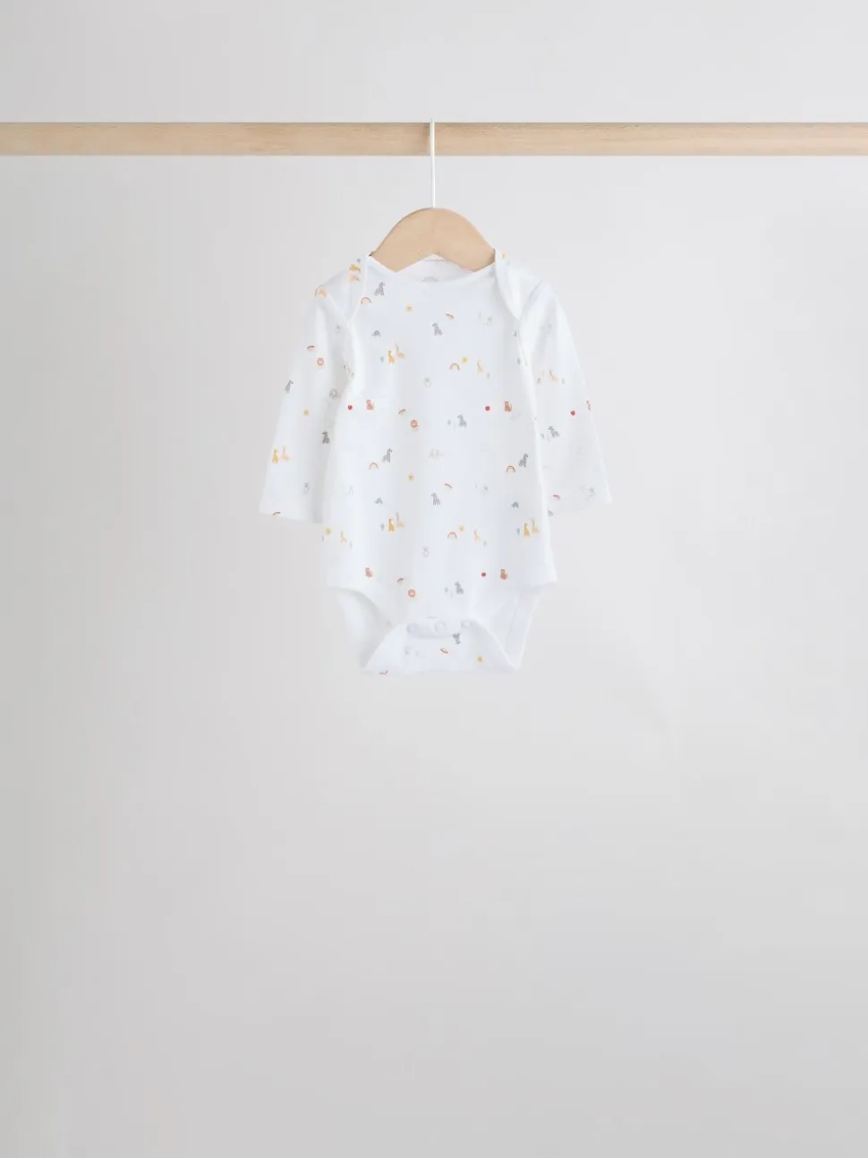 Wit met figuurprint - Baby Bodysuits met Lange mouwen van 100% katoen