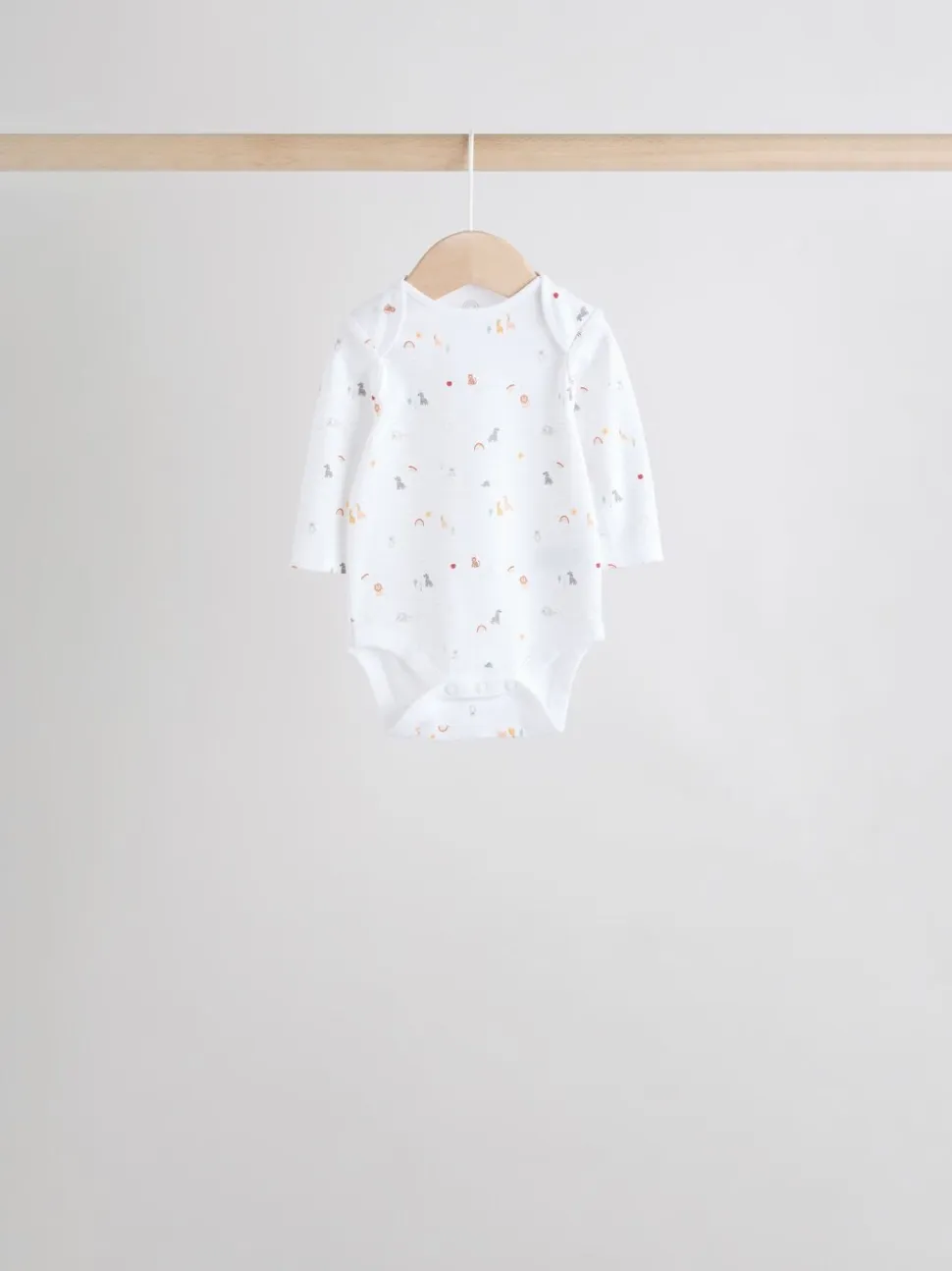 Wit met figuurprint - Baby Bodysuits met Lange mouwen van 100% katoen