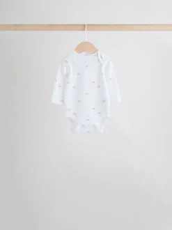 Wit met figuurprint - Baby Bodysuits met Lange mouwen van 100% katoen