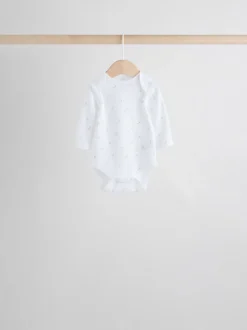Wit met figuurprint - Baby Bodysuits met Lange mouwen van 100% katoen