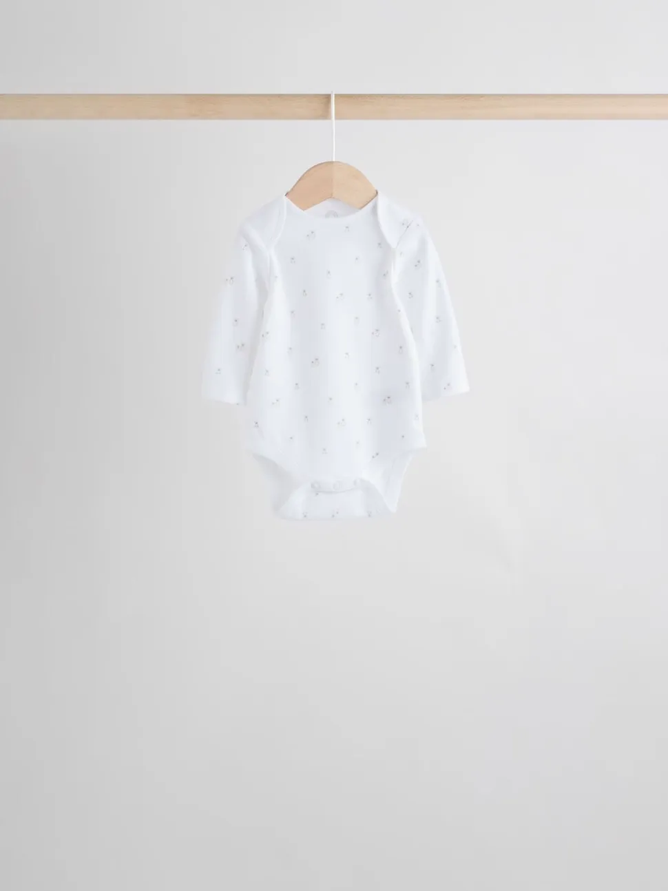 Wit met figuurprint - Baby Bodysuits met Lange mouwen van 100% katoen