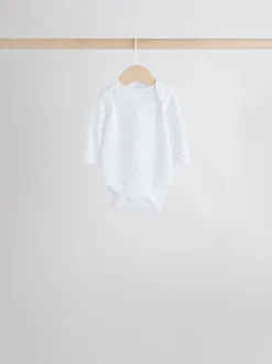 Wit met figuurprint - Baby Bodysuits met Lange mouwen van 100% katoen