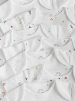Wit met figuurprint - Rompertjes met korte mouwen