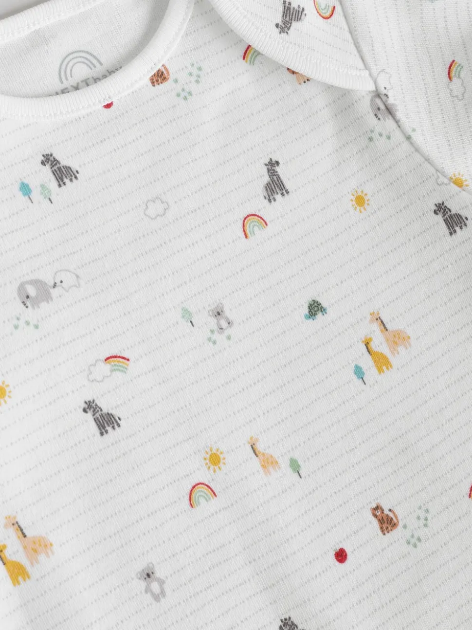 Wit met figuurprint - Rompertjes met korte mouwen