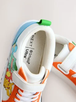Wit met kleurvlakken - Pokemon sneakers met elastische veter