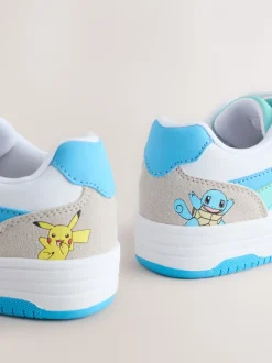 Wit met kleurvlakken - Pokemon sneakers met elastische veter