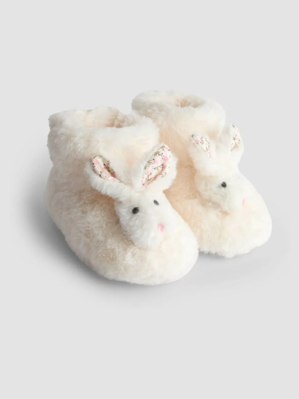 Wit met konijn - JoJo Maman Bébé Plush Slipper Boots