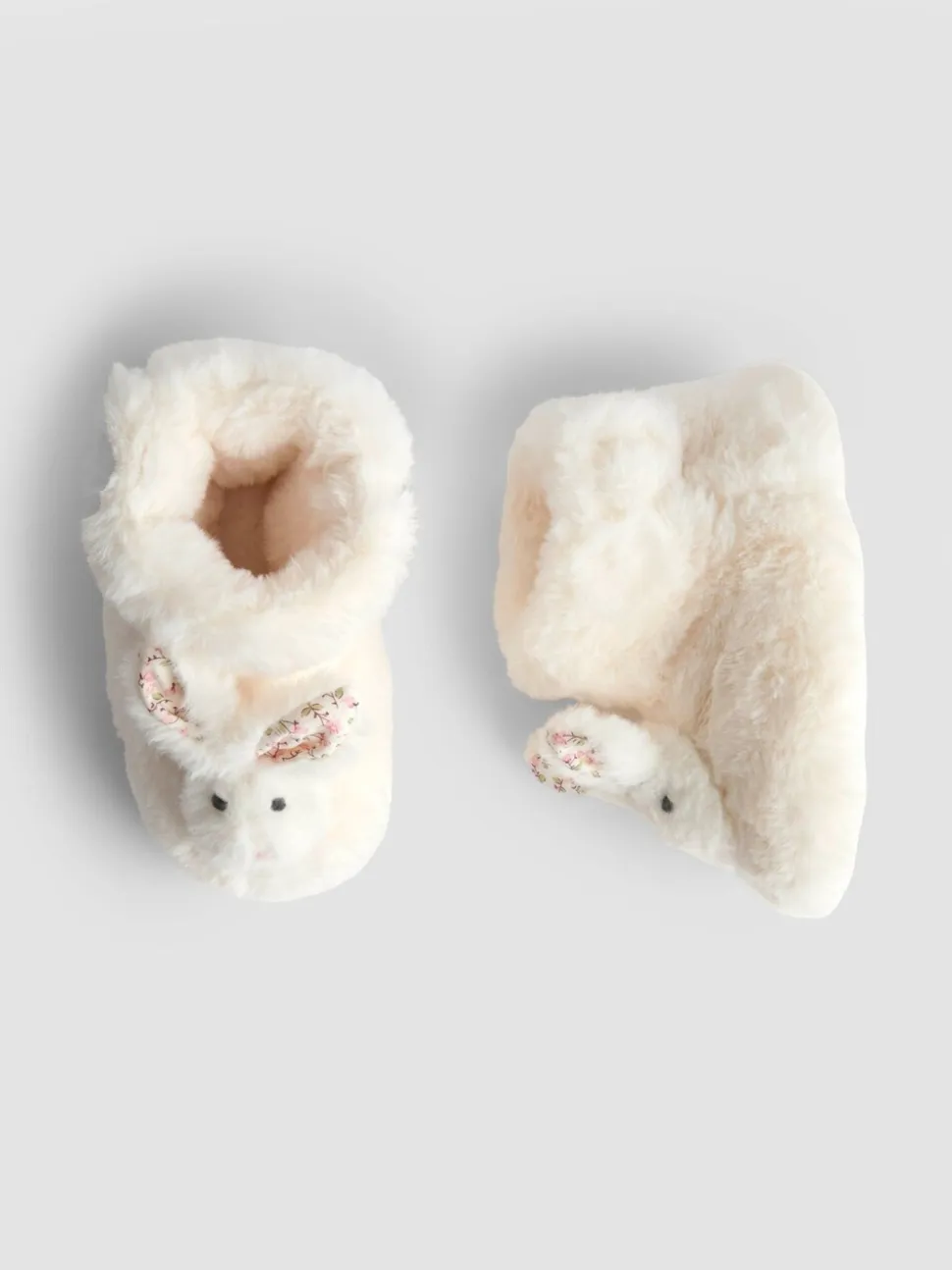 Wit met konijn - JoJo Maman Bébé Plush Slipper Boots