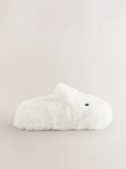 Wit met konijn - Pantoffels met figuur