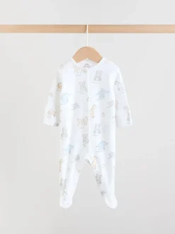 Wit met safariprint - Verpakking van 3 babypyjama's (0-2jr)