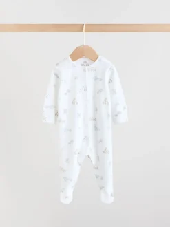 Wit met safariprint - Verpakking van 3 babypyjama's (0-2jr)