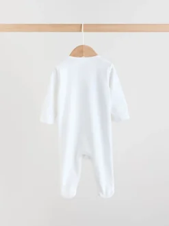 Wit met safariprint - Verpakking van 3 babypyjama's (0-2jr)