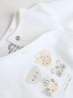 Wit met safariprint - Verpakking van 3 babypyjama's (0-2jr)
