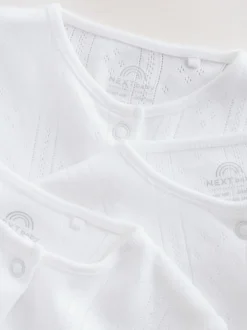 Wit pointelle - Baby Sleepsuits 3 Pack (0-18mths)