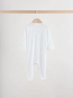 Wit pointelle - Baby Sleepsuits 3 Pack (0-18mths)