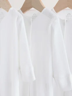 Wit pointelle - Baby Sleepsuits 3 Pack (0-18mths)