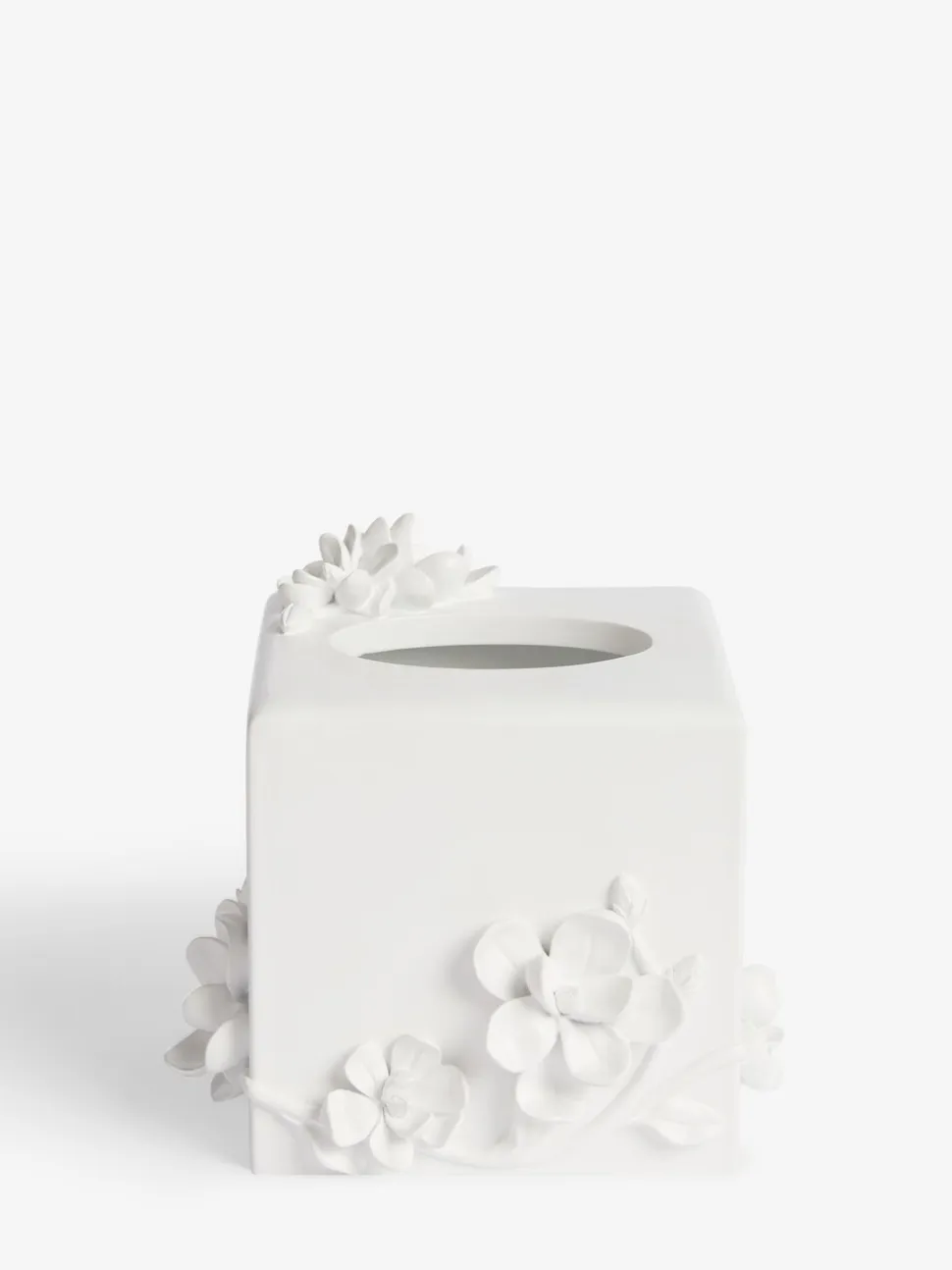 Wit tissuebakje met bloemen
