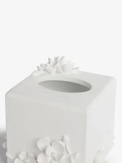 Wit tissuebakje met bloemen