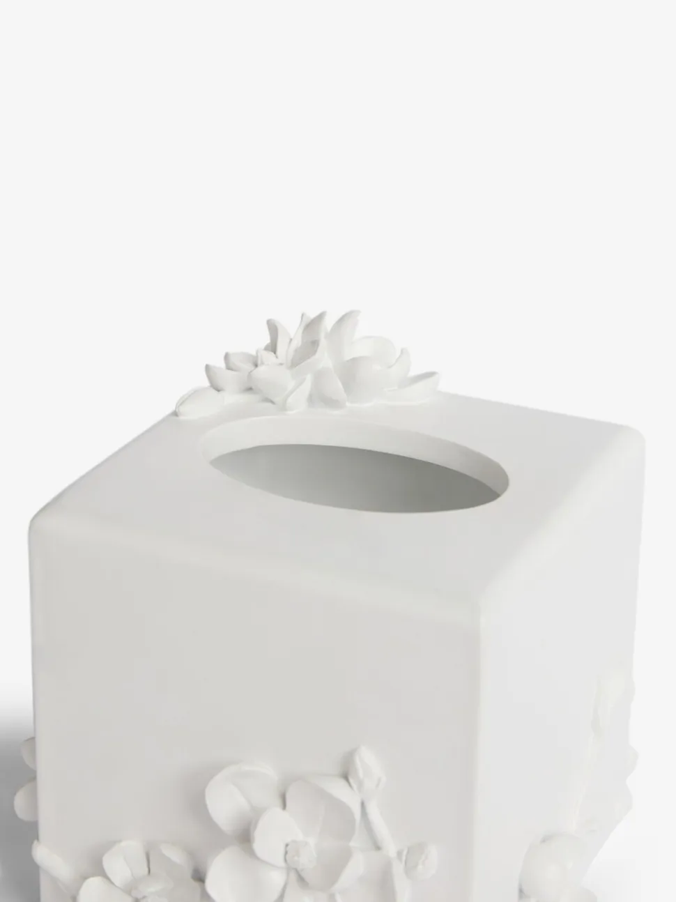 Wit tissuebakje met bloemen