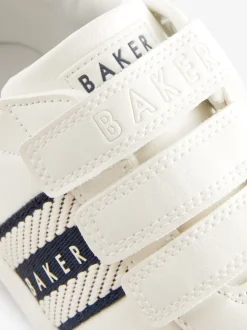 Wit/blauw - Baker by Ted Baker sneakers met logobies voor jongens