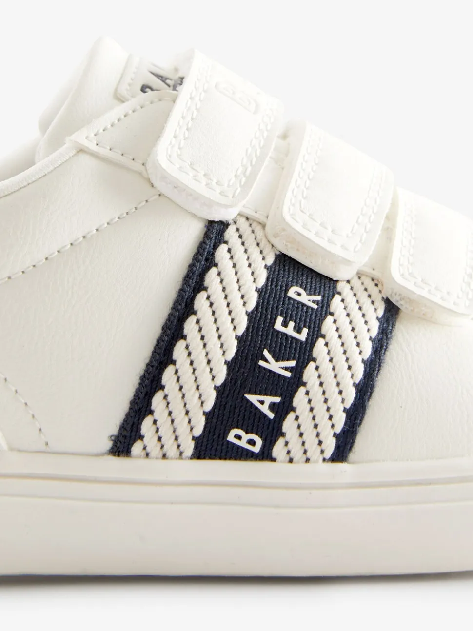 Wit/blauw - Baker by Ted Baker sneakers met logobies voor jongens