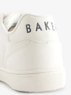 Wit/blauw - Baker by Ted Baker sneakers met logobies voor jongens