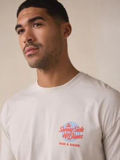 Wit/blauw - Graphic Short Sleeve Jersey Pyjamas Set