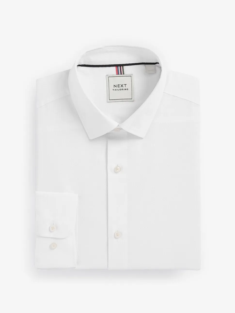 Wit/blauw - Slim Fit Easy Care Textured Single Cuff Smart Shirts 3 Pack