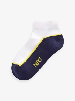 Wit/blauw - Verpakking van 7 sportsokken met verzacht voetbed