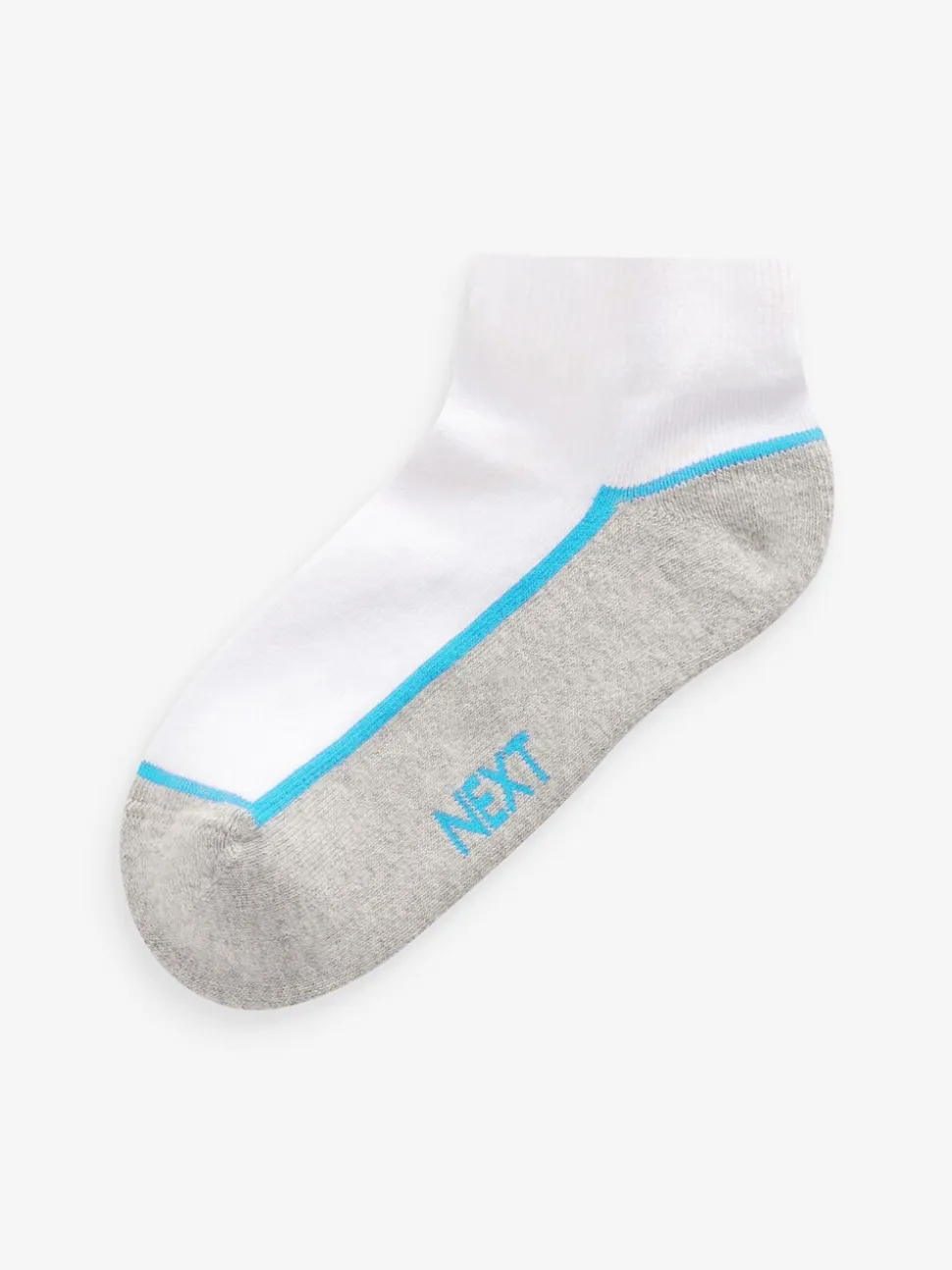 Wit/blauw - Verpakking van 7 sportsokken met verzacht voetbed