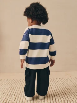 Wit/blauw gestreept - Bluey sweatshirt van katoen met ronde hals (12mnd -8jr)