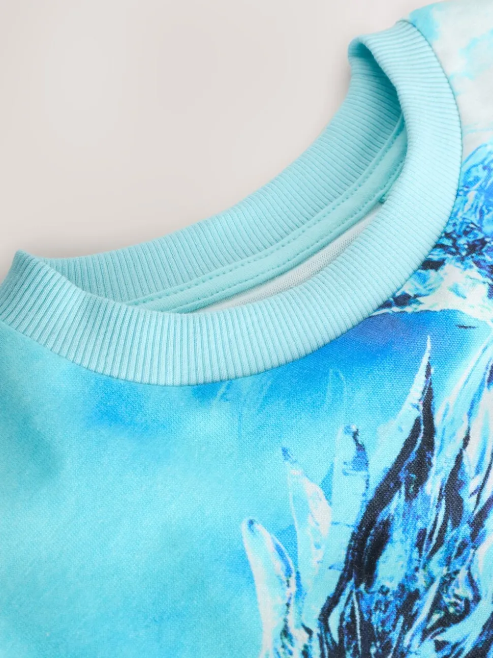 Wit/blauwe Dragon - T-shirt met normale pasvorm, korte mouwen en all-over print (3-16jr)