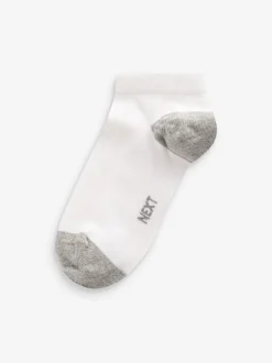 Wit/blauw/grijs met contrasterende hiel en teen - Verpakking van 7 paar sneakersokken met hoog aandeel katoen