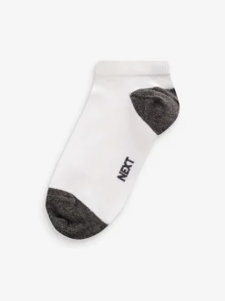 Wit/blauw/grijs met contrasterende hiel en teen - Verpakking van 7 paar sneakersokken met hoog aandeel katoen