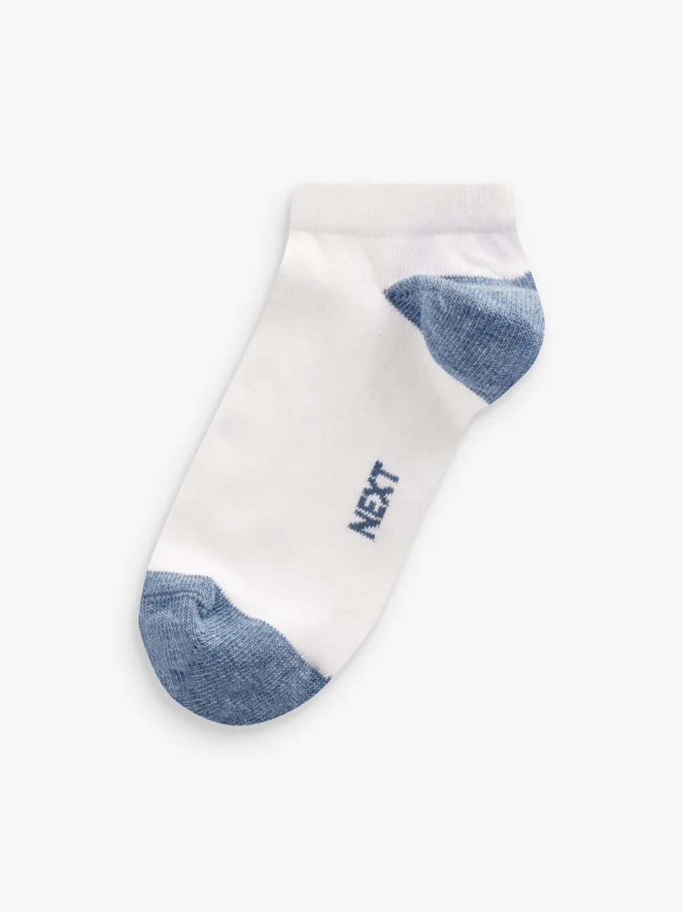 Wit/blauw/grijs met contrasterende hiel en teen - Verpakking van 7 paar sneakersokken met hoog aandeel katoen