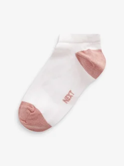 Wit/felgekleurde hiel en teen - Verpakking van 7 paar sneakersokken met hoog aandeel katoen