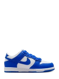 Wit/Hyper Royal Blue - Nike Junior Dunk Low sportschoenen